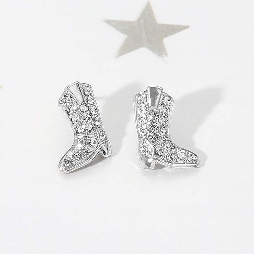 Stone Paved Western Cowboy Boot Stud Earrings - Madeline Love - Flyclothing LLC