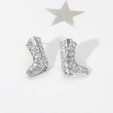 Stone Paved Western Cowboy Boot Stud Earrings - Madeline Love - Flyclothing LLC