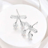 CZ Bow Stud Earrings - Madeline Love - Flyclothing LLC