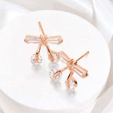 CZ Bow Stud Earrings - Madeline Love - Flyclothing LLC