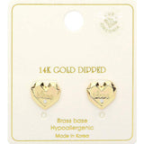 14K Gold Dipped LOVE Message CZ Stone Paved Stud Earrings - Madeline Love - Flyclothing LLC