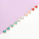 Rhinestone Trimmed Druzy Heart Stud Earrings - Madeline Love - Flyclothing LLC