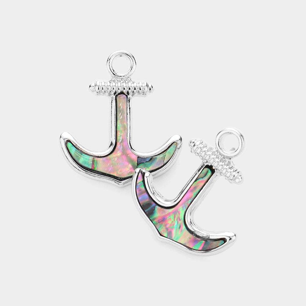 Abalone Anchor Stud Earrings - Madeline Love - Flyclothing LLC