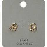 Mini Metal Pretzel Stud Earrings - Madeline Love - Flyclothing LLC