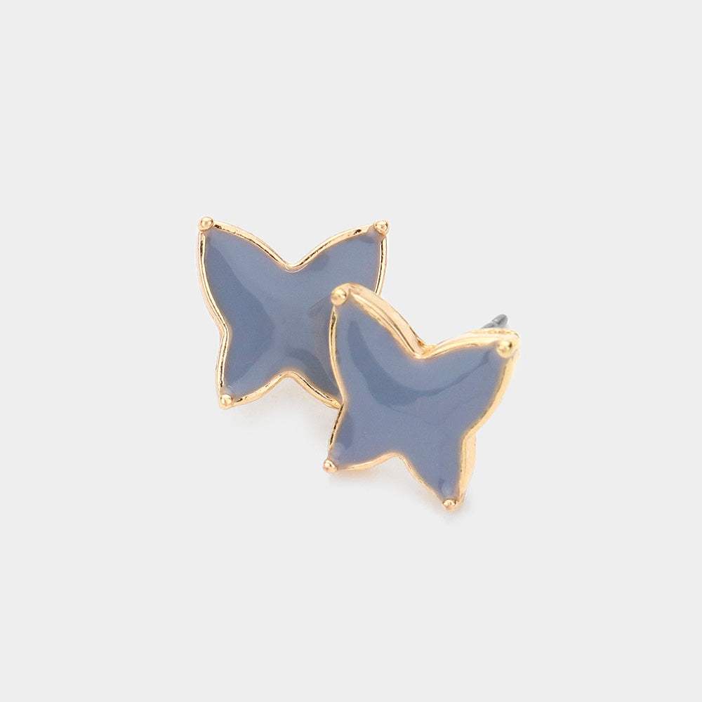 Enamel Butterfly Stud Earrings - Madeline Love - Flyclothing LLC