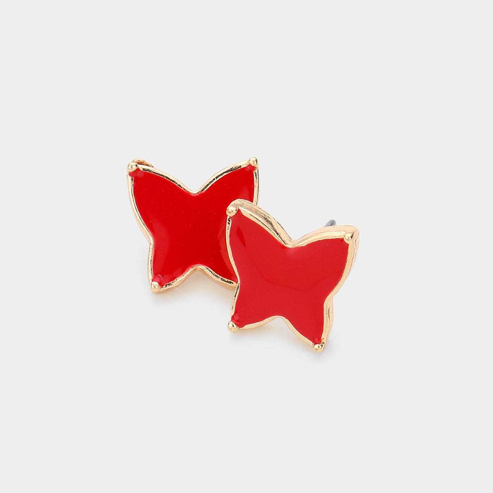 Enamel Butterfly Stud Earrings - Madeline Love - Flyclothing LLC