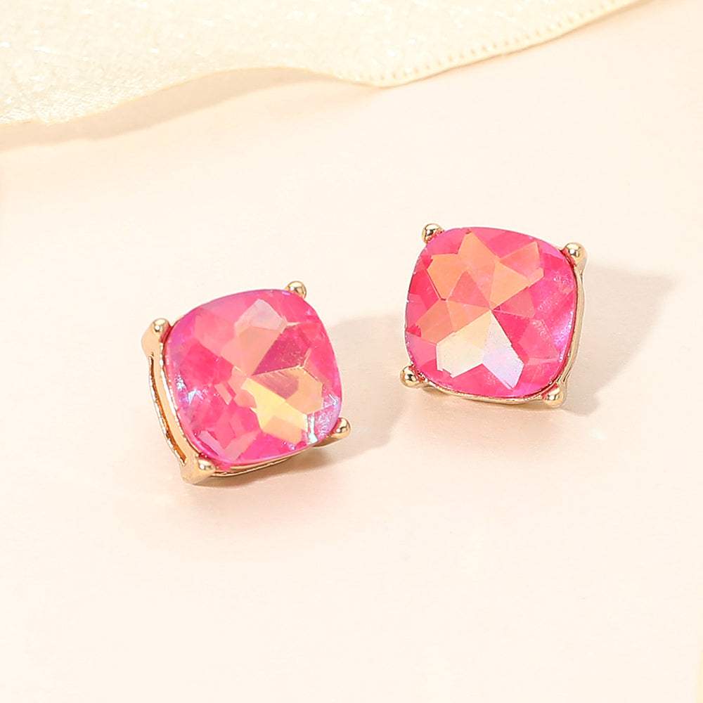 Square Cushion Stud Earrings - Madeline Love - Flyclothing LLC