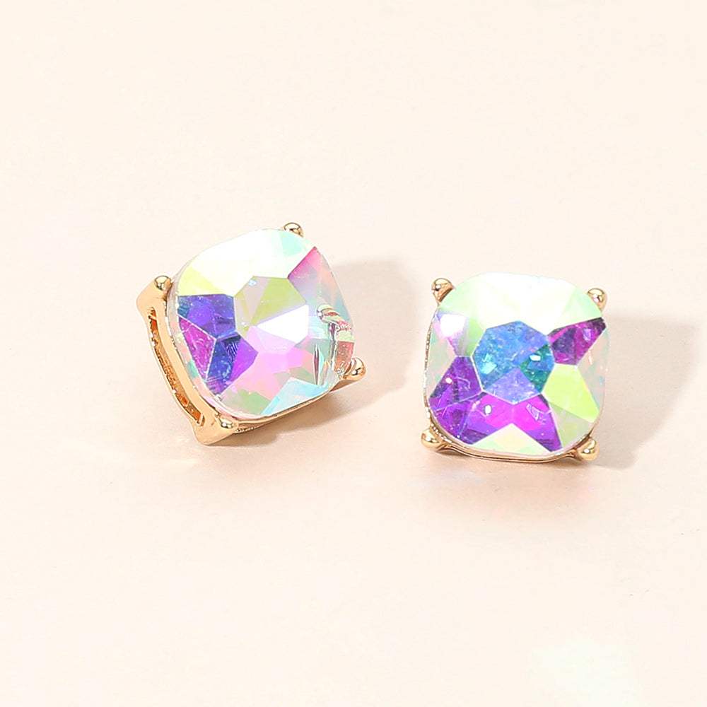 Square Cushion Stud Earrings - Madeline Love - Flyclothing LLC