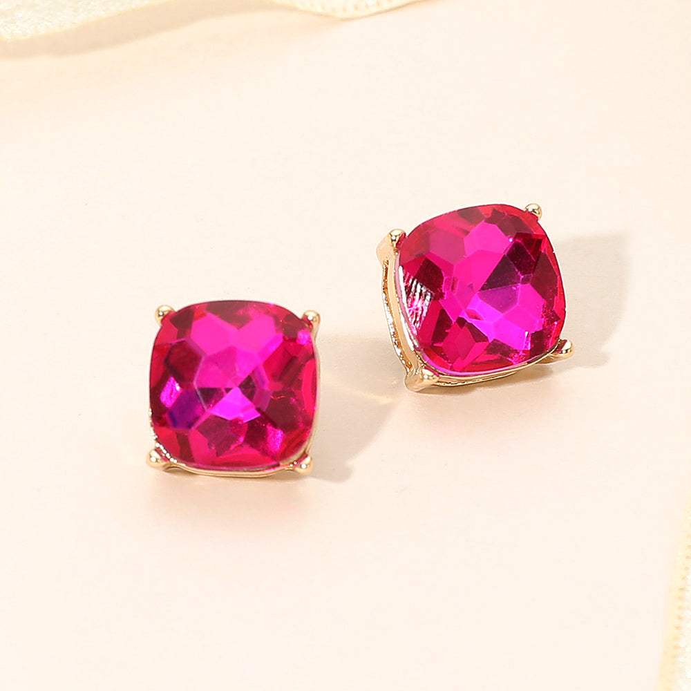 Square Cushion Stud Earrings - Madeline Love - Flyclothing LLC
