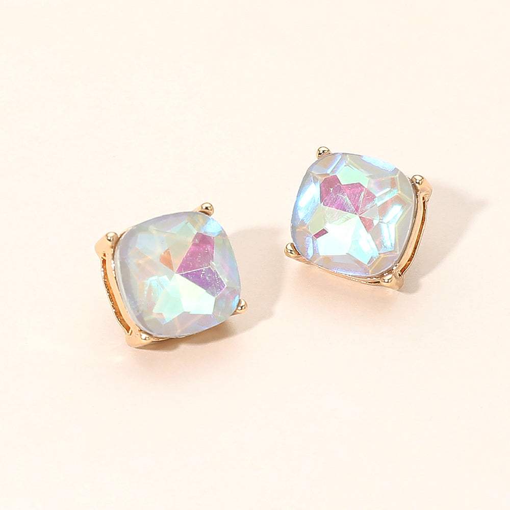 Square Cushion Stud Earrings - Madeline Love - Flyclothing LLC