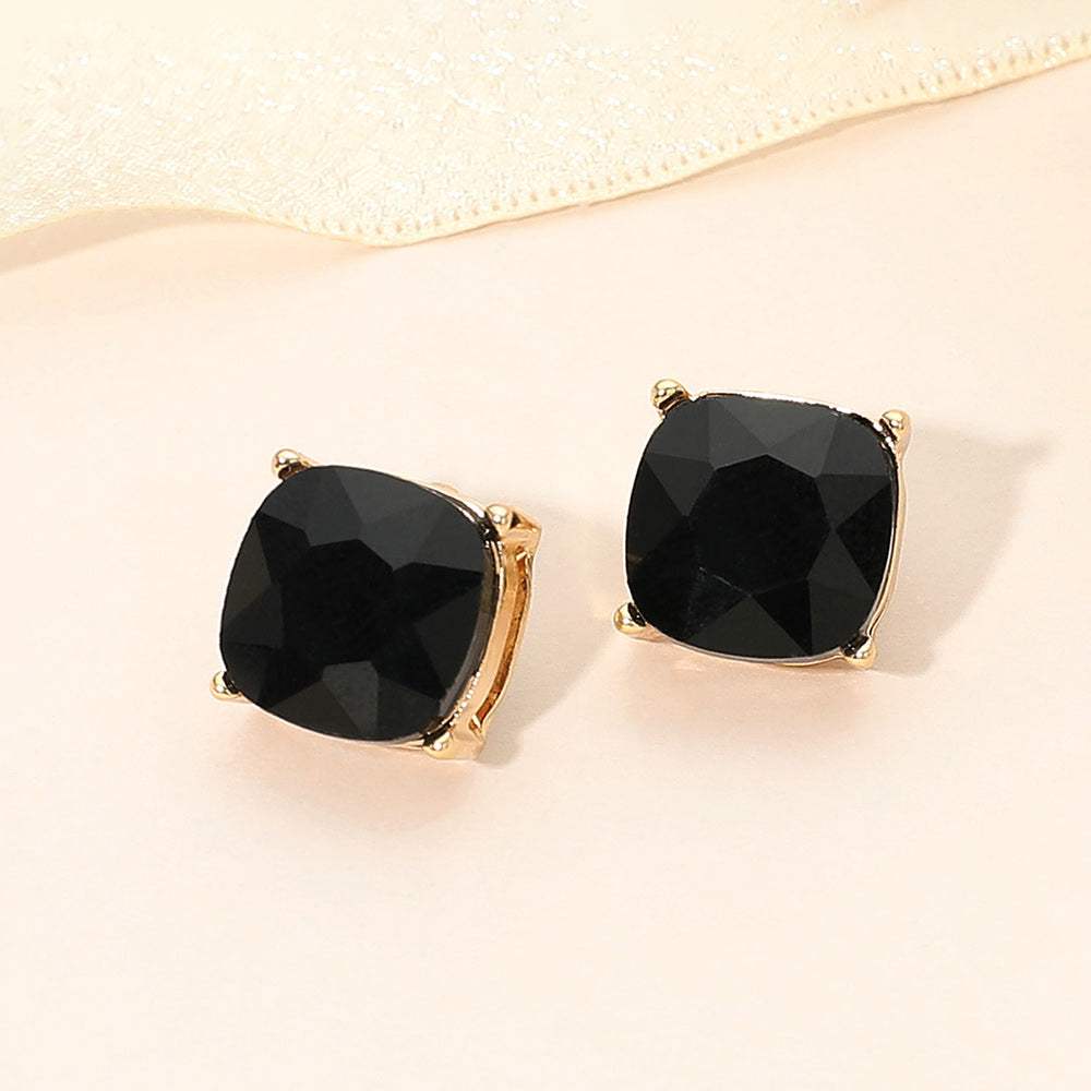 Square Cushion Stud Earrings - Madeline Love - Flyclothing LLC