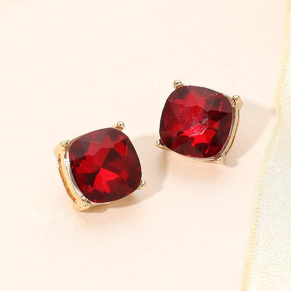 Square Cushion Stud Earrings - Madeline Love - Flyclothing LLC