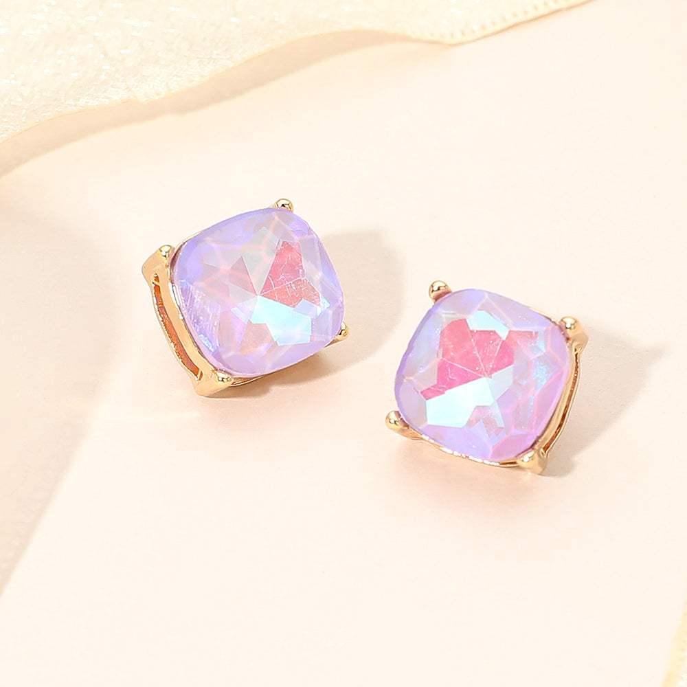 Square Cushion Stud Earrings - Madeline Love - Flyclothing LLC
