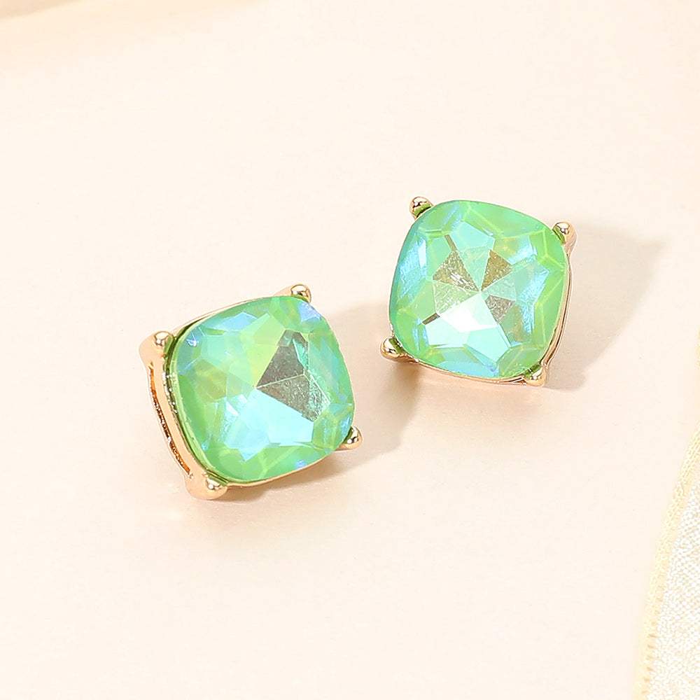 Square Cushion Stud Earrings - Madeline Love - Flyclothing LLC