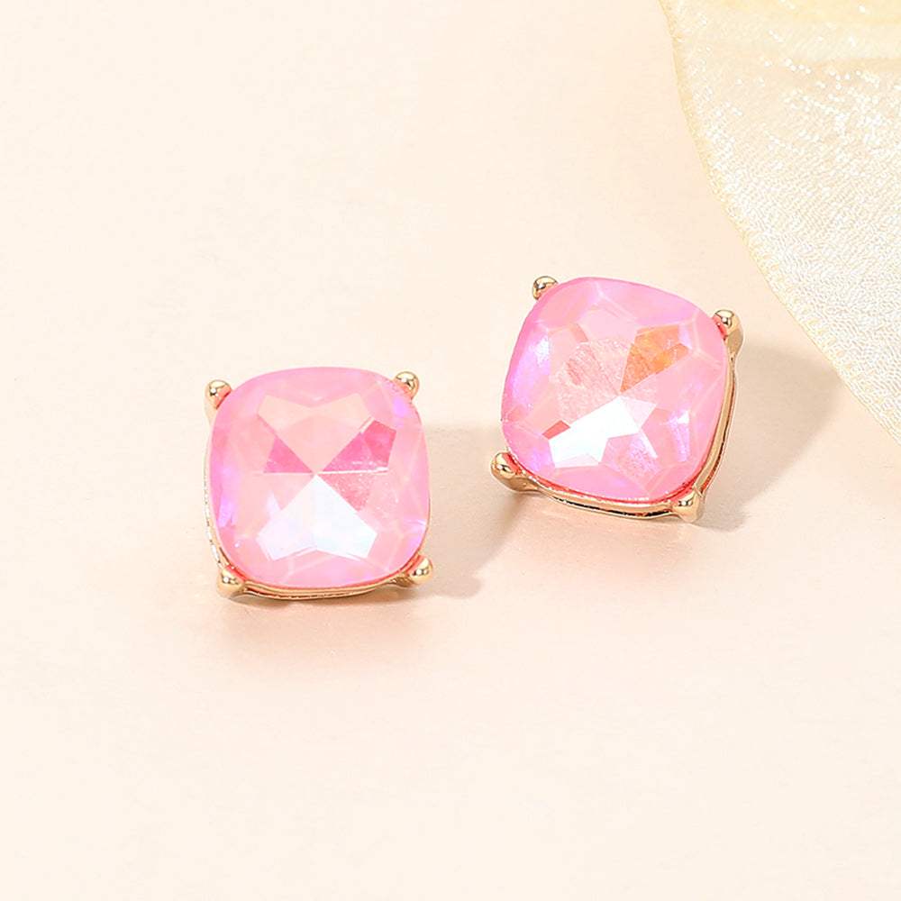 Square Cushion Stud Earrings - Madeline Love - Flyclothing LLC