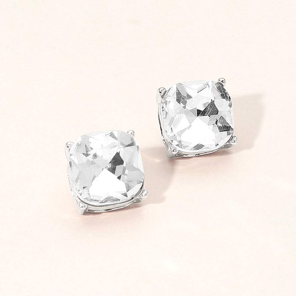 Square Cushion Stud Earrings - Madeline Love - Flyclothing LLC