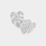 Rhinestone Embellished Tropical Leaf Stud Earrings - Madeline Love - Flyclothing LLC