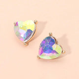 Faceted Heart Stone Stud Earrings - Madeline Love - Flyclothing LLC