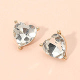 Faceted Heart Stone Stud Earrings - Madeline Love - Flyclothing LLC