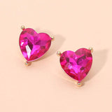 Faceted Heart Stone Stud Earrings - Madeline Love - Flyclothing LLC
