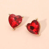 Faceted Heart Stone Stud Earrings - Madeline Love - Flyclothing LLC