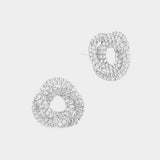 Rhinestone Pave Knot Stud Evening Earrings - Madeline Love - Flyclothing LLC