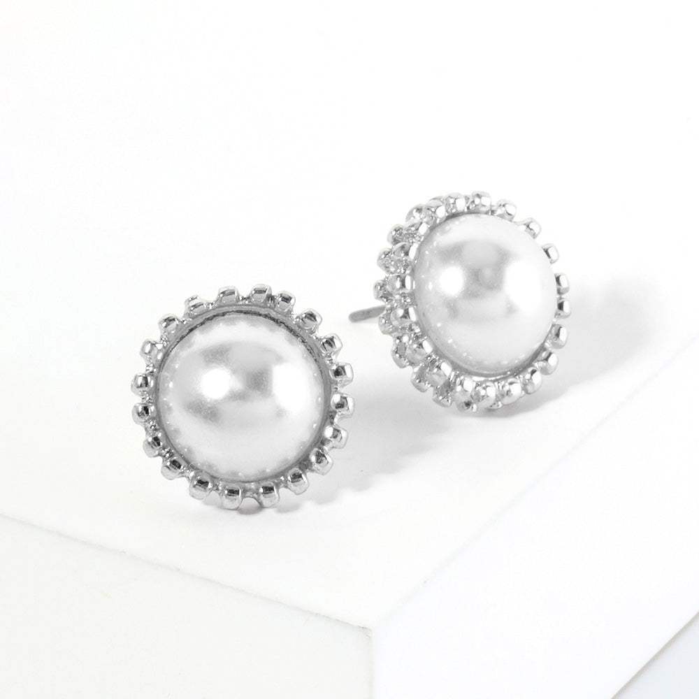 Pearl stud earrings - Madeline Love - Flyclothing LLC