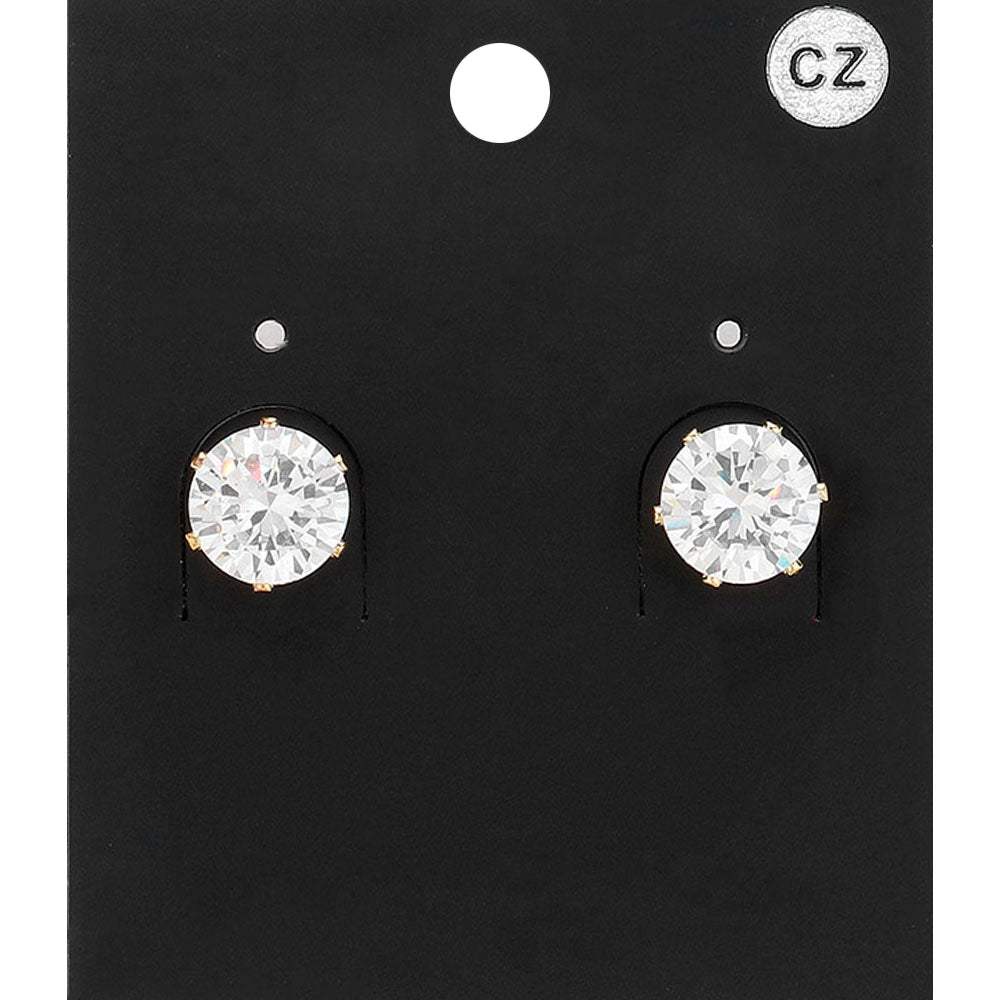Round CZ Stone Stud Earrings - Madeline Love - Flyclothing LLC