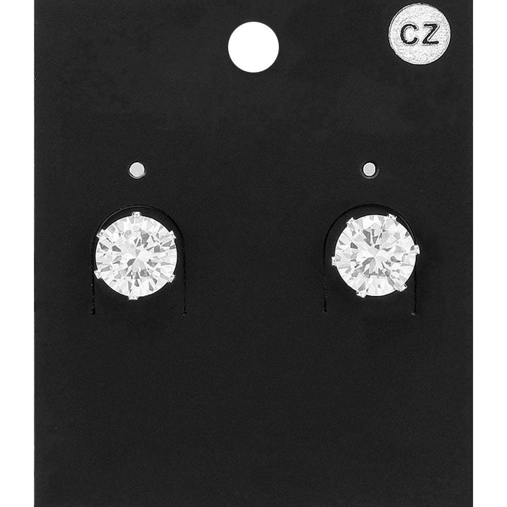 Round CZ Stone Stud Earrings - Madeline Love - Flyclothing LLC