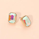 Geometric Stone Stud Earrings
