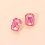 Geometric Stone Stud Earrings