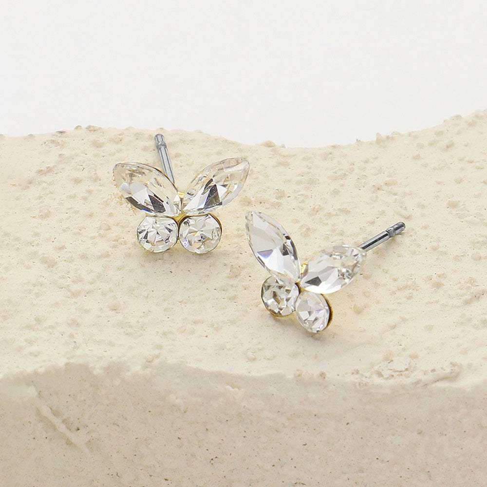 Stone Butterfly Stud Earrings - Madeline Love - Flyclothing LLC