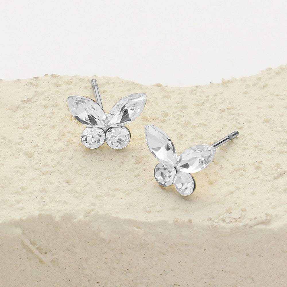 Stone Butterfly Stud Earrings - Madeline Love - Flyclothing LLC