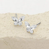 Stone Butterfly Stud Earrings - Madeline Love - Flyclothing LLC