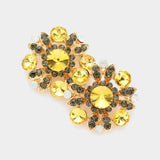 Floral Bubble Stone Embellished Stud Evening Earrings - Madeline Love - Flyclothing LLC