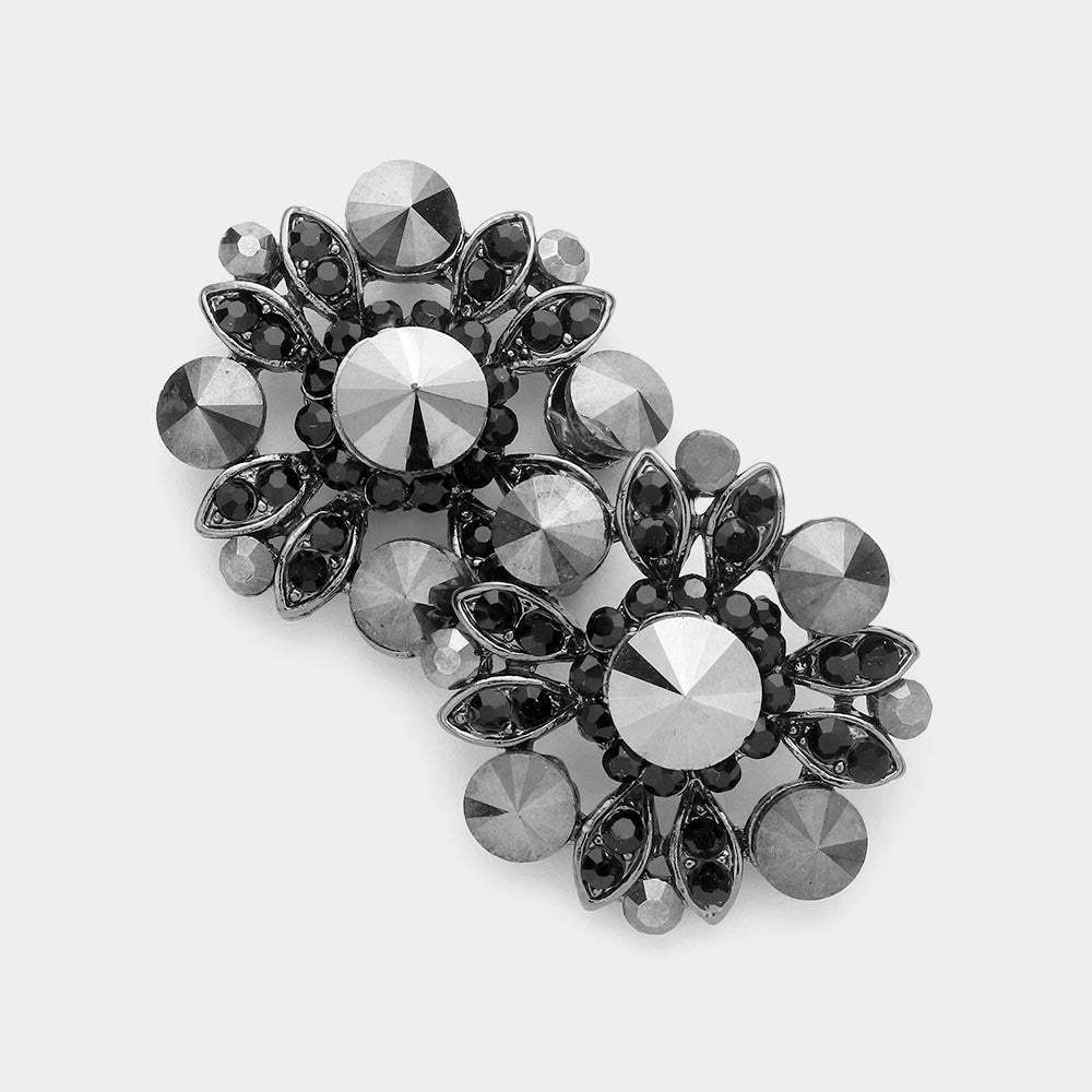 Floral Bubble Stone Embellished Stud Evening Earrings - Madeline Love - Flyclothing LLC