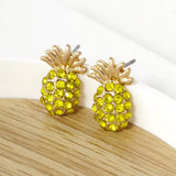 Crystal Pave Pineapple Stud Earrings - Madeline Love - Flyclothing LLC