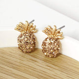 Crystal Pave Pineapple Stud Earrings - Madeline Love - Flyclothing LLC