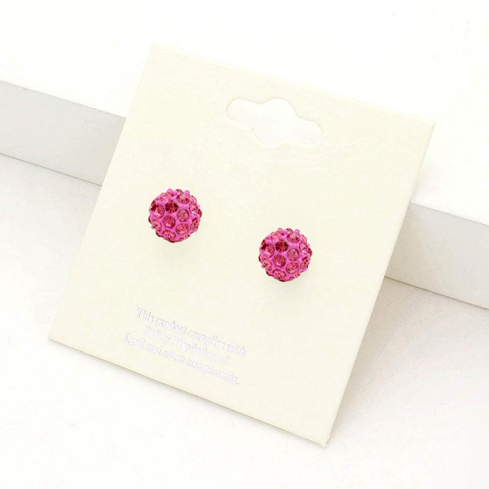 Shamballa Ball Stud Earrings - Madeline Love - Flyclothing LLC