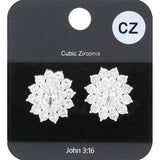 Cubic Zirconia Floral Crystal Stud Evening Earrings - Madeline Love - Flyclothing LLC