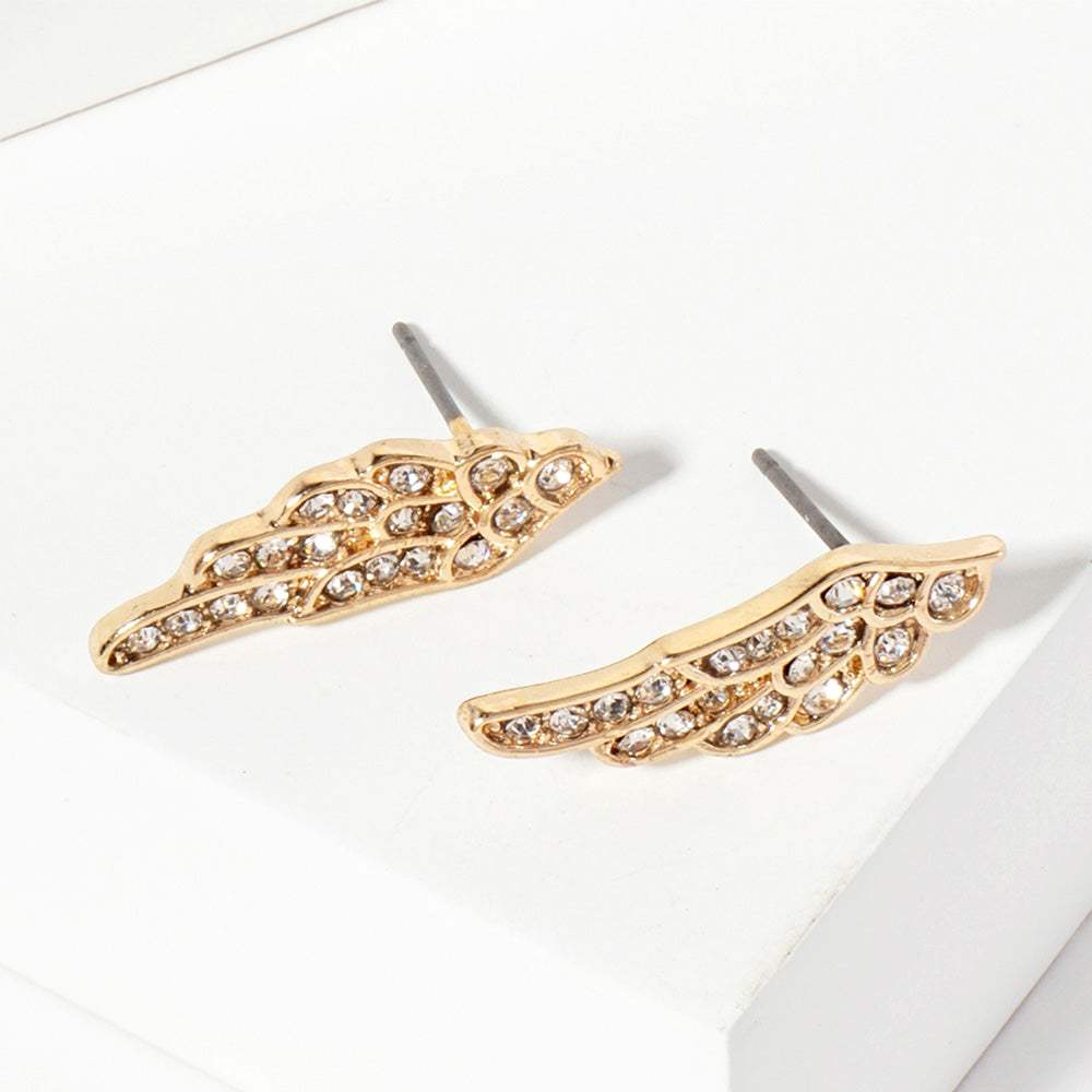 Crystal Wing Stud Earrings - Madeline Love - Flyclothing LLC