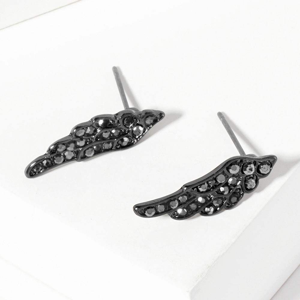 Crystal Wing Stud Earrings - Madeline Love - Flyclothing LLC