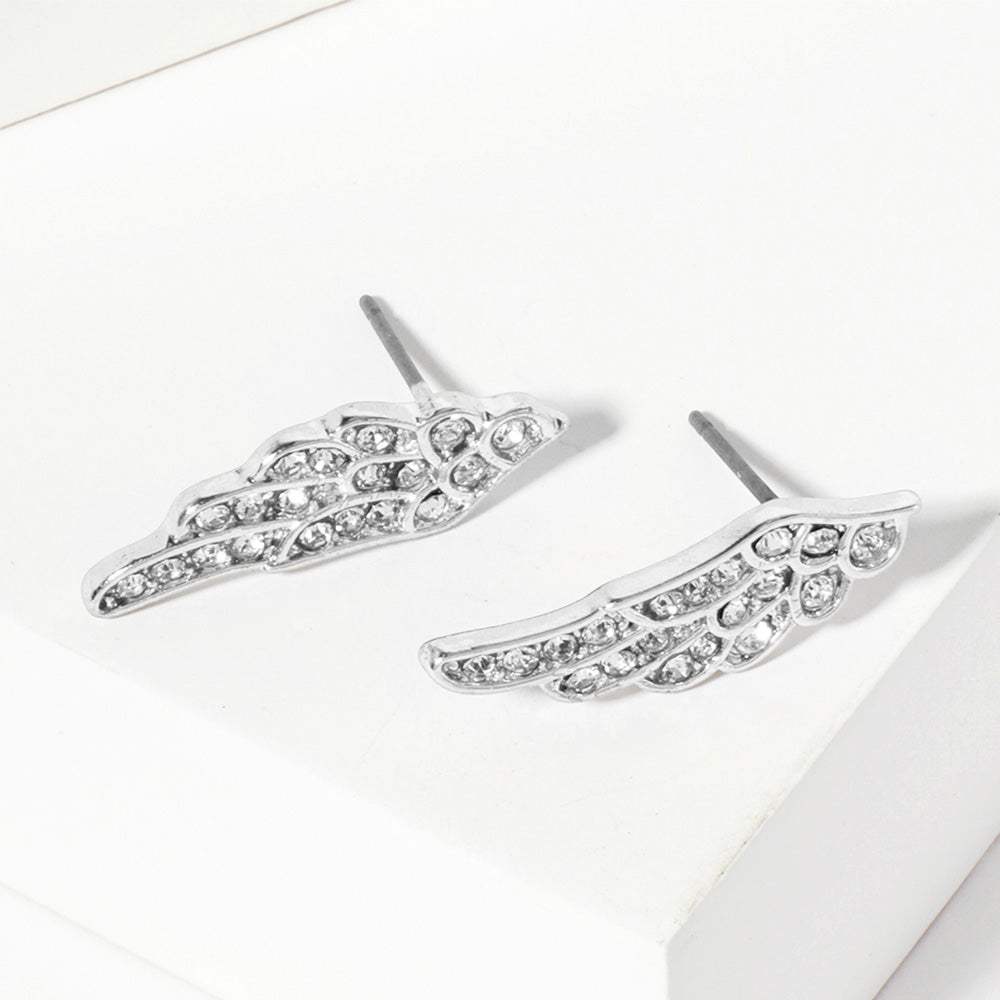 Crystal Wing Stud Earrings - Madeline Love - Flyclothing LLC