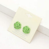 Crystal Pave Flower Stud Earrings - Madeline Love - Flyclothing LLC