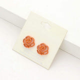 Crystal Pave Flower Stud Earrings - Madeline Love - Flyclothing LLC
