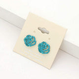 Crystal Pave Flower Stud Earrings - Madeline Love - Flyclothing LLC