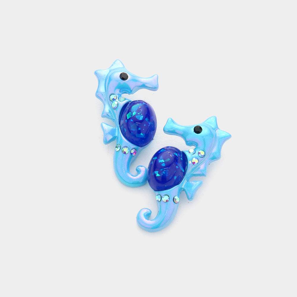 Seahorse Stud Earrings - Madeline Love - Flyclothing LLC