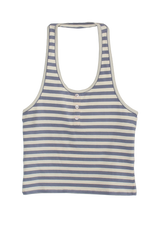 BRUNA HALTER TOP IN SEASIDE STRIPE