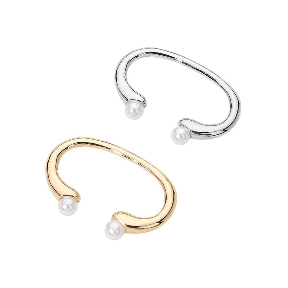 SECRET BOX_Sterling Silver Dipped Pearl Tip Two Finger Ring - Madeline Love - Flyclothing LLC