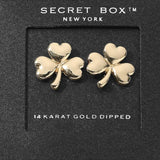SECRET BOX_14K Gold Dipped Shamrock Clover Stud Earrings - Madeline Love - Flyclothing LLC